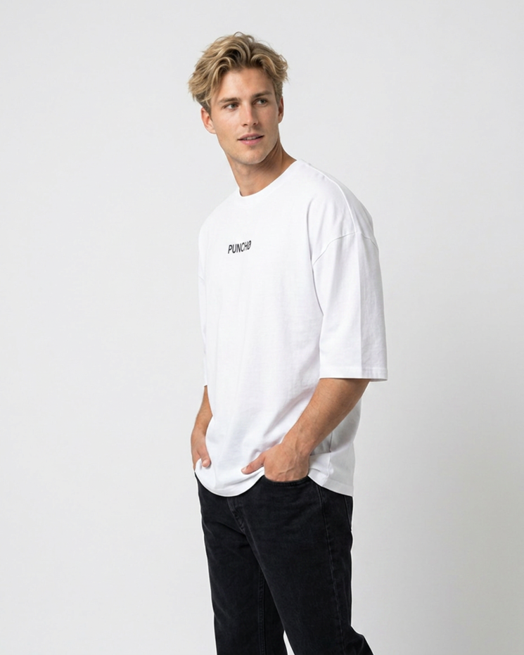 Beyaz Erkek Oversize T-Shirt