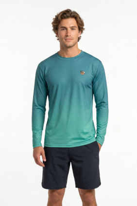 Uzun Kollu Bol Kesim Erkek Rashguard Turkuaz