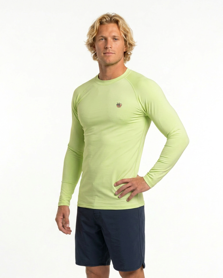 Slim Fit Erkek Surf Rashguard Yeşil