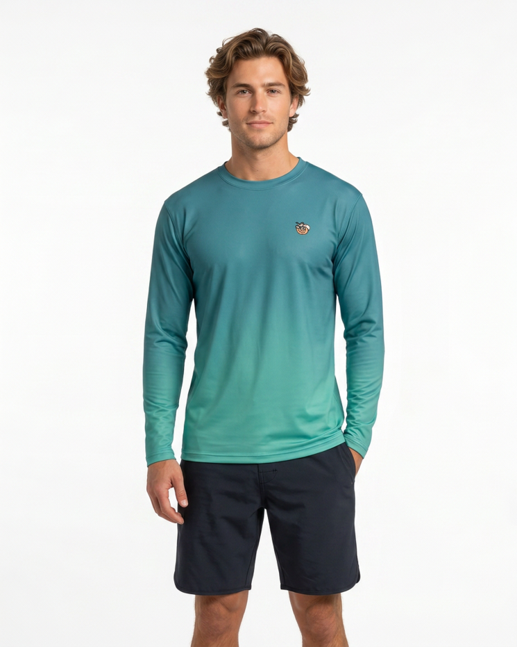 Uzun Kollu Bol Kesim Erkek Rashguard Turkuaz